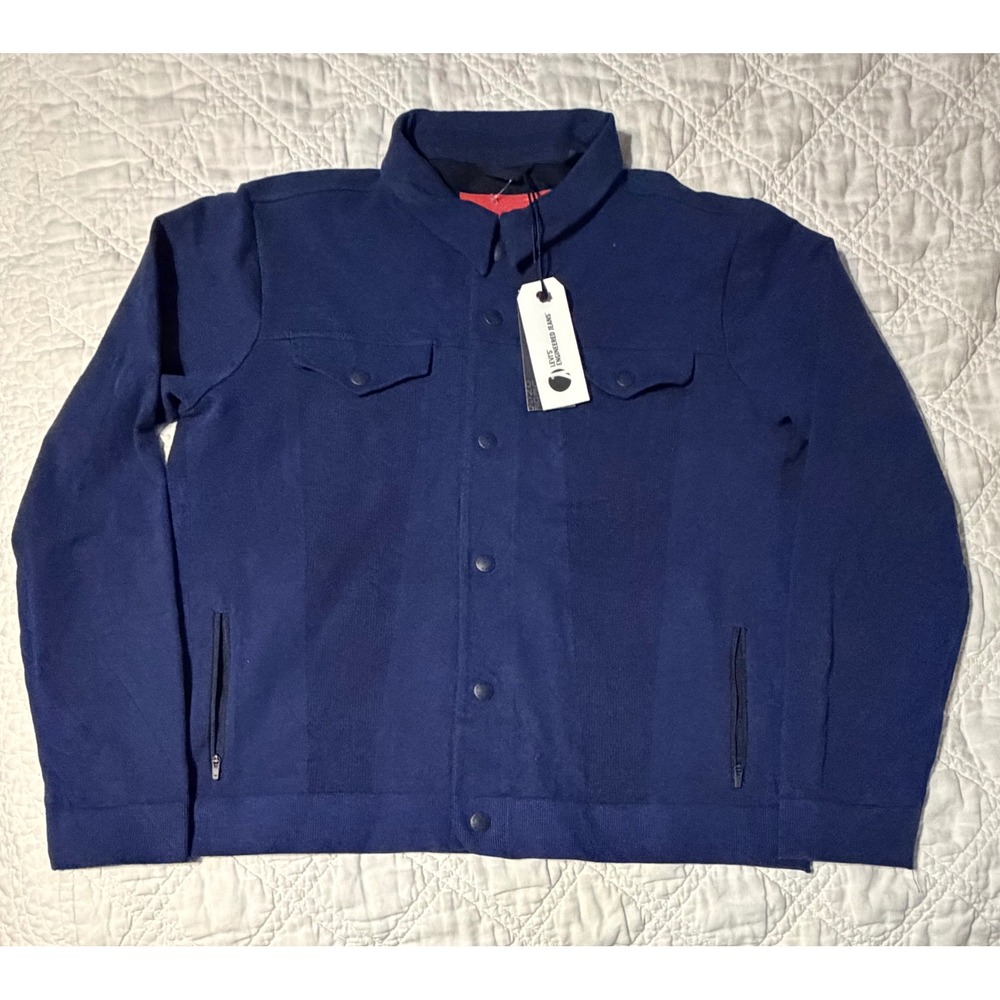 Levi's LEJ Trucker Jacket Men Large Blue Engineered Knit Red Label 72817-0001